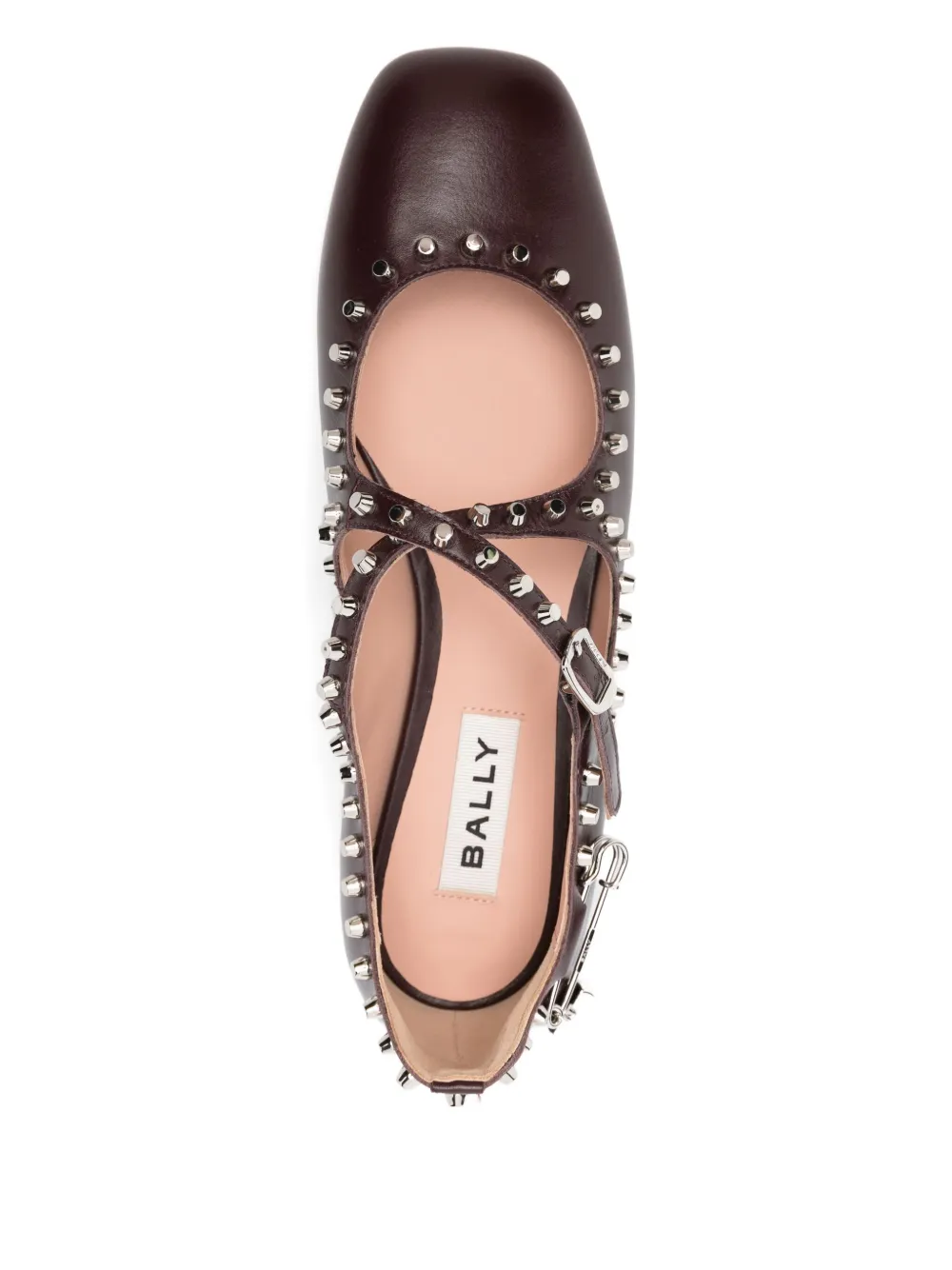 Bally Baunty studded-detail ballerina Red