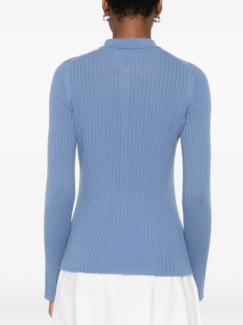 Arch4 Ribbed Polo Top In Blue