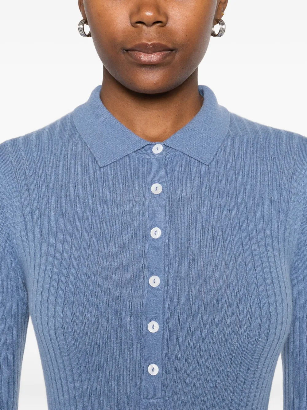 Arch4 Ribbed Polo Top In Blue