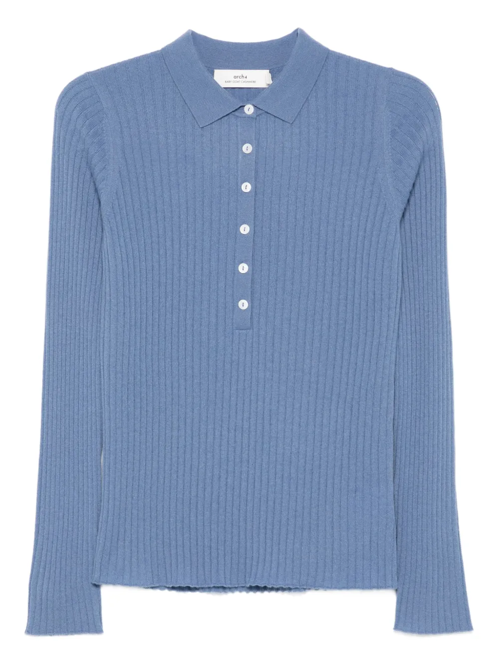 arch4 ribbed polo top | Blue | Image 1