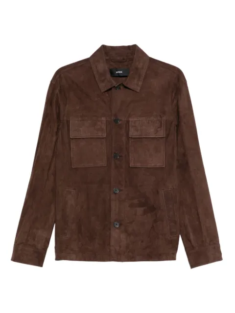 Arma flap-pocket suede overshirt
