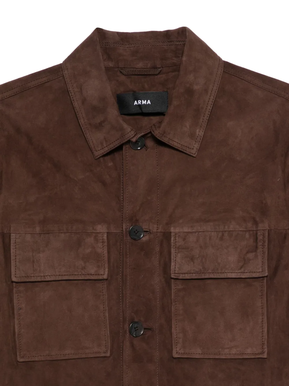 Arma Suède shirtjack met klepzak Bruin