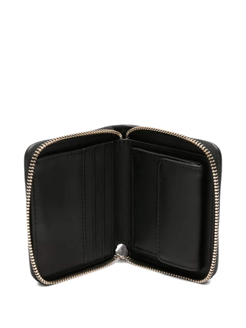 Guess Usa Mirema Woven Zip-around Wallet In Black