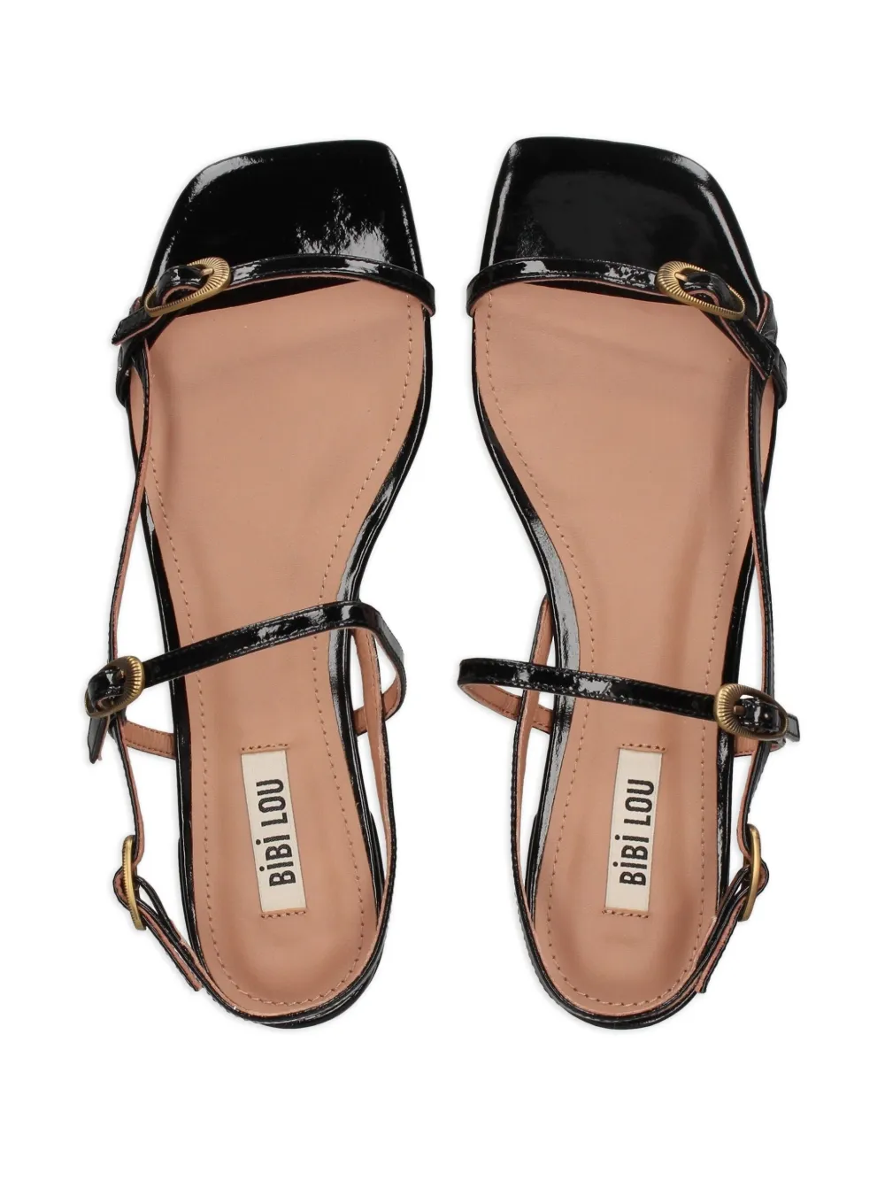 Bibi Lou Sandalen met gespdetail en vierkante neus Zwart