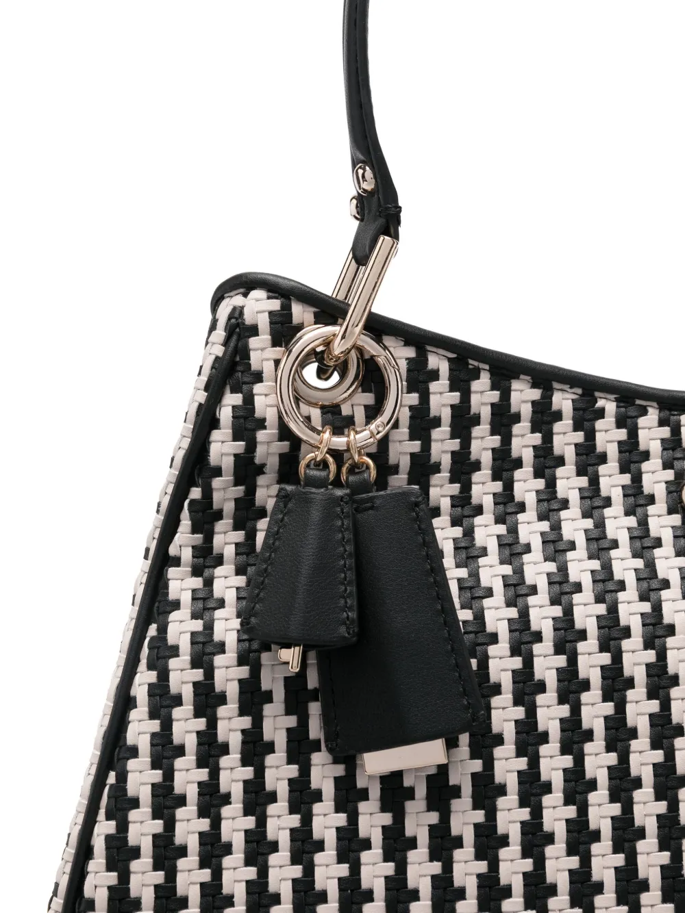 Guess Usa Houndstooth Tote Bag In Black