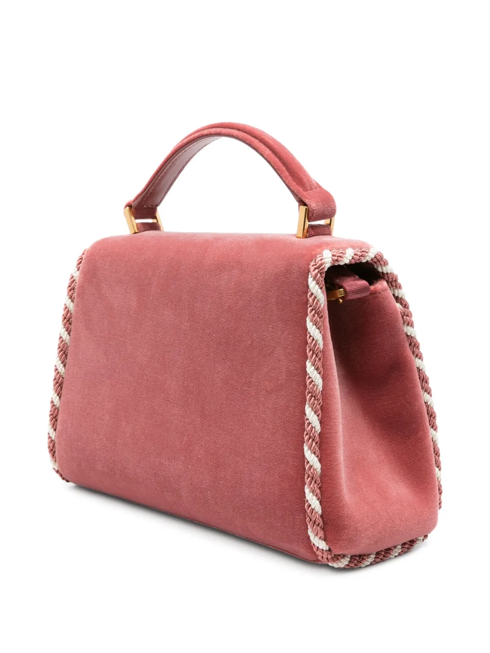 Valentino Vsling Velvet-effect Braided Cross Body Bag In Pink