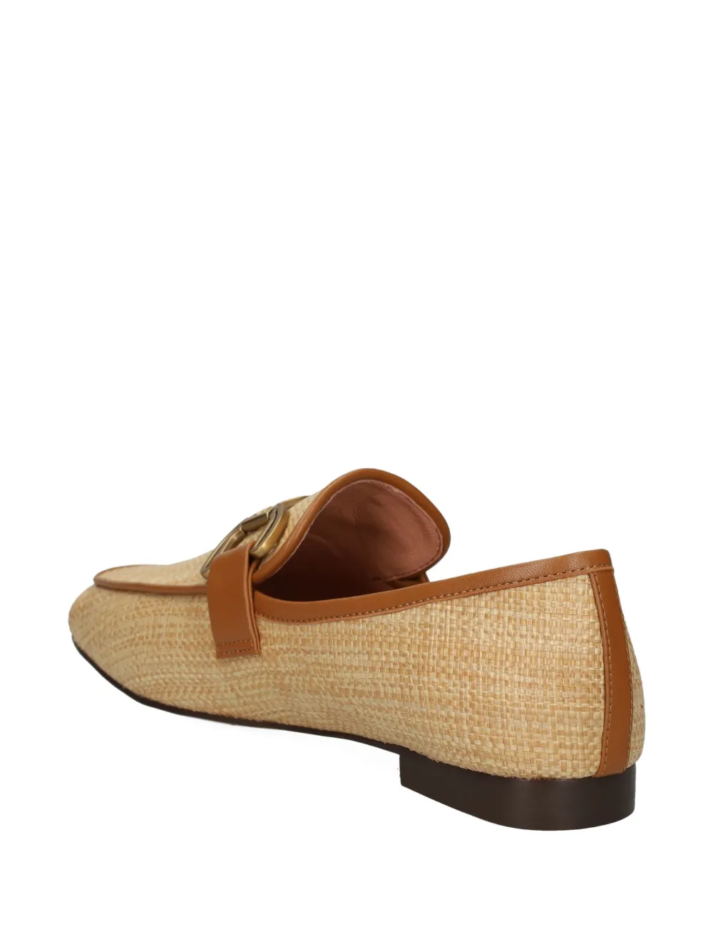 Bibi Lou Woven Chain-link Loafers In Neutral