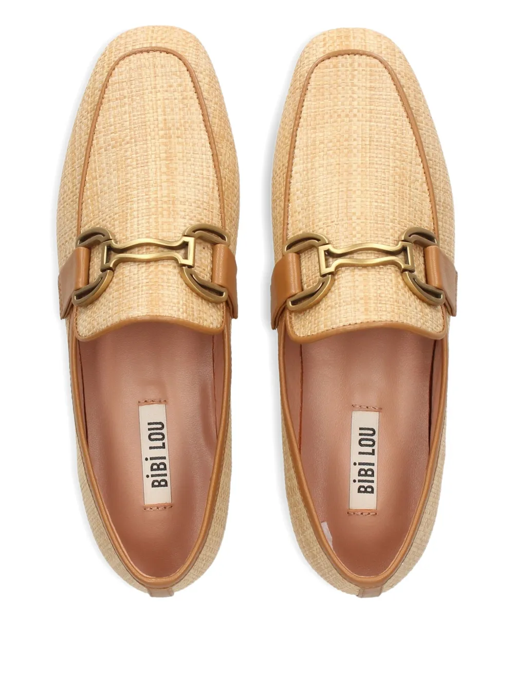 Bibi Lou Woven Chain-link Loafers In Neutral