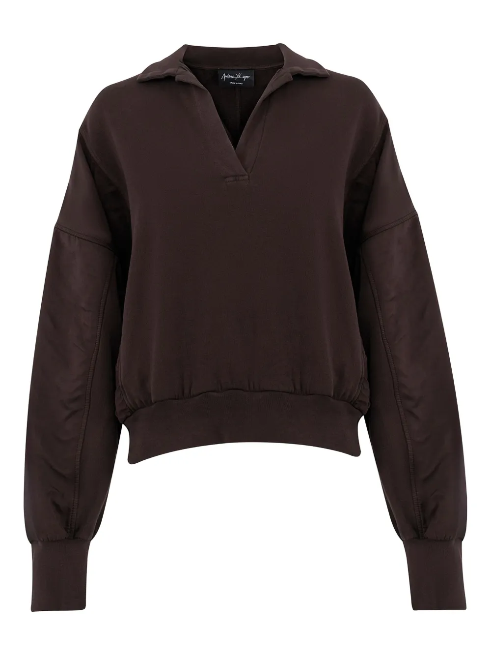Andrea Ya'aqov Polo-neck Sweatshirt In Brown
