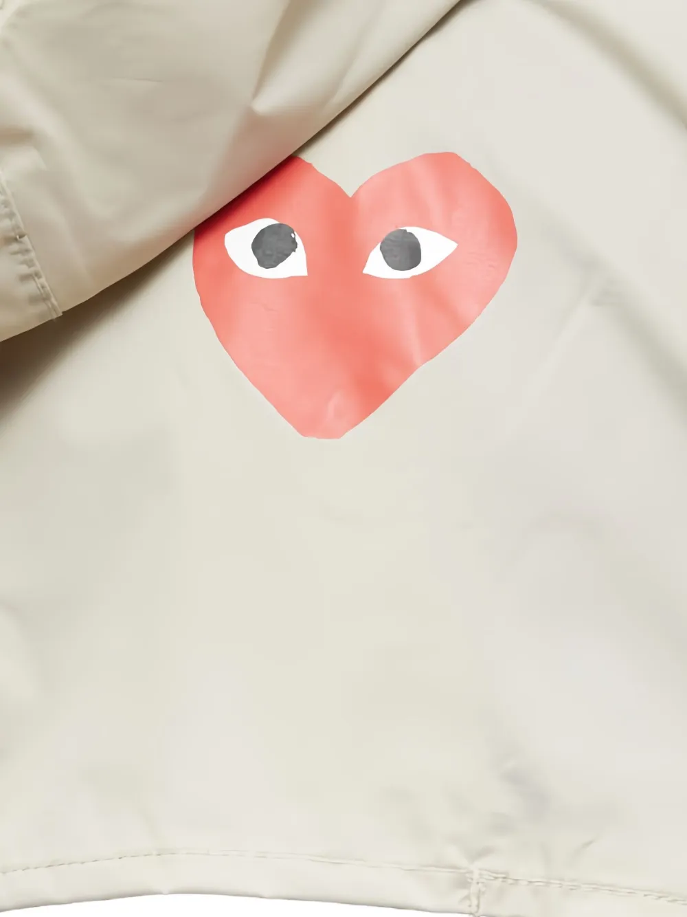 Comme Des Garçons Play x K-Way jack met capuchon en halve rits Beige