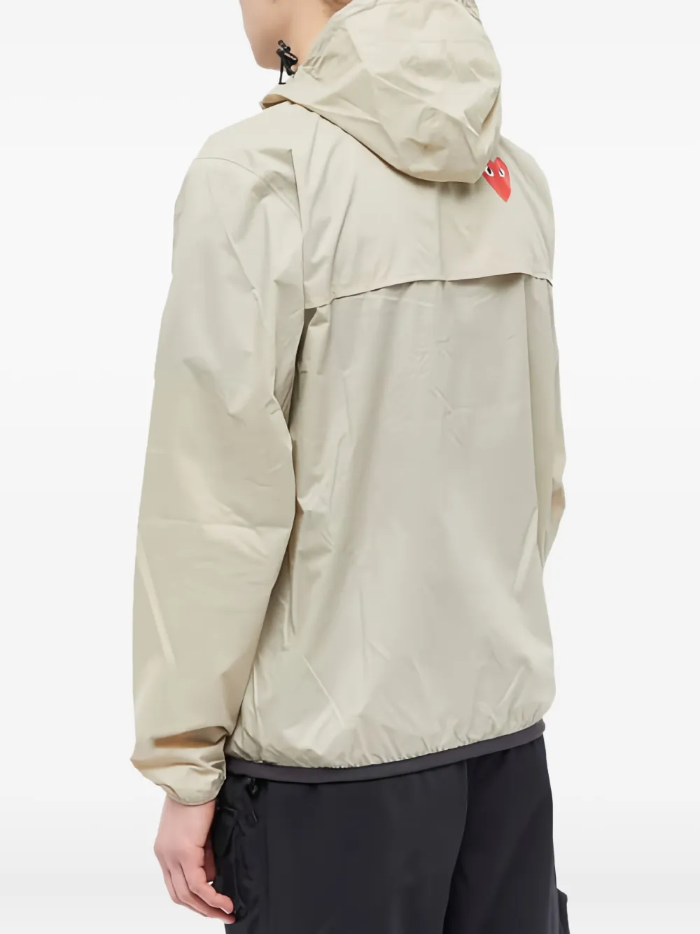 Comme Des Garçons Play x K-Way jack met capuchon en halve rits Beige