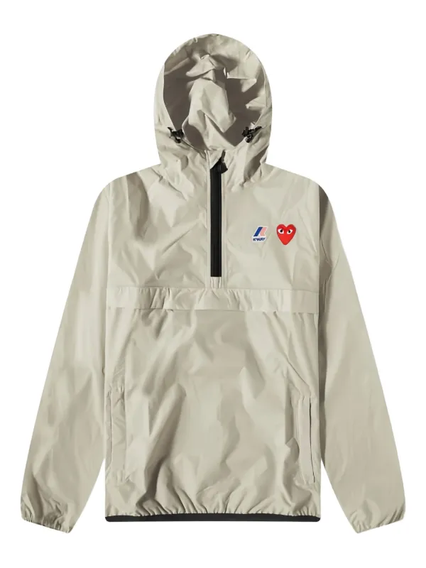 COMME DES GARÇONS PLAY K-Wayハーフジップ Comme Des Garçons Play x K-Way ハーフジップ フーデッドジャケット