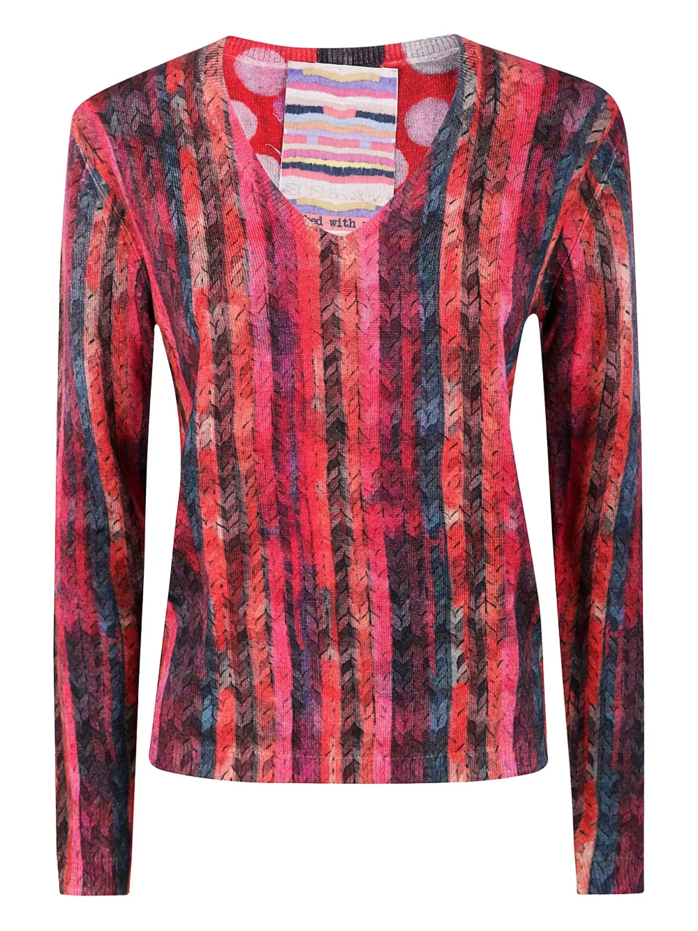 IN BED WITH YOU stripe-print ribbed sweater - レッド IN BED WITH YOU stripe-print ribbed sweater - レッド
