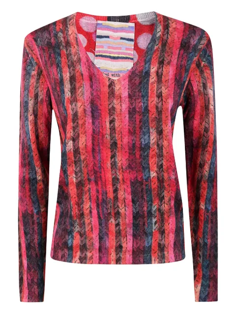 IN BED WITH YOU stripe-print ribbed sweater
