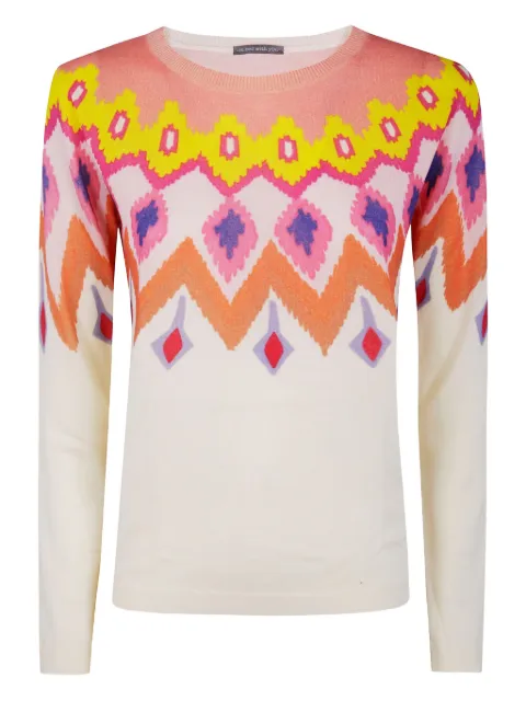 IN BED WITH YOU abstract-print wool sweater