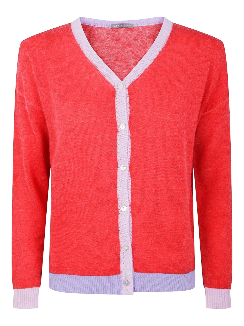 IN BED WITH YOU contrast-panel cardigan | Red | Image 1