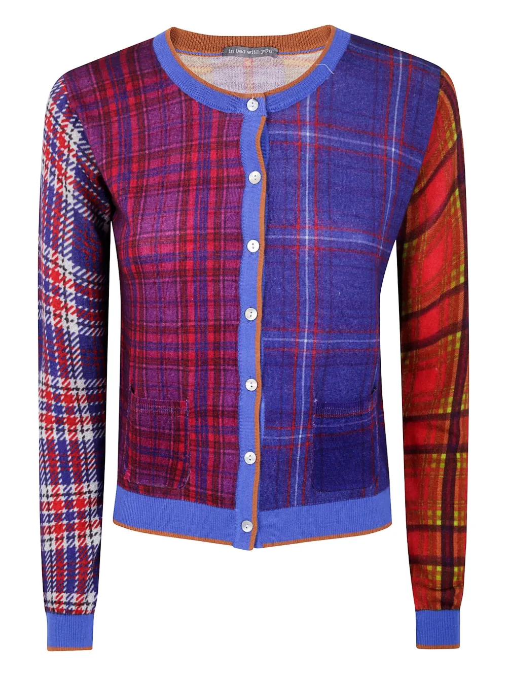 In Bed With You Corean Pockets Cardigan Contrast Edges In Multi