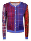 IN BED WITH YOU patchwork plaid cardigan - Blue