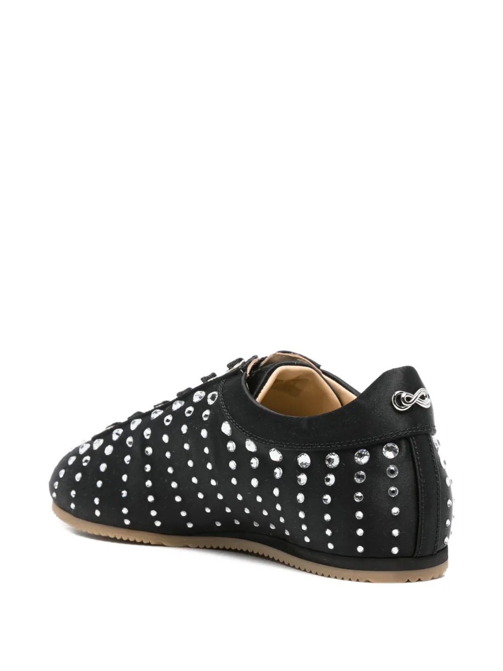MACH & MACH crystal-embellished lace-up sneakers Black