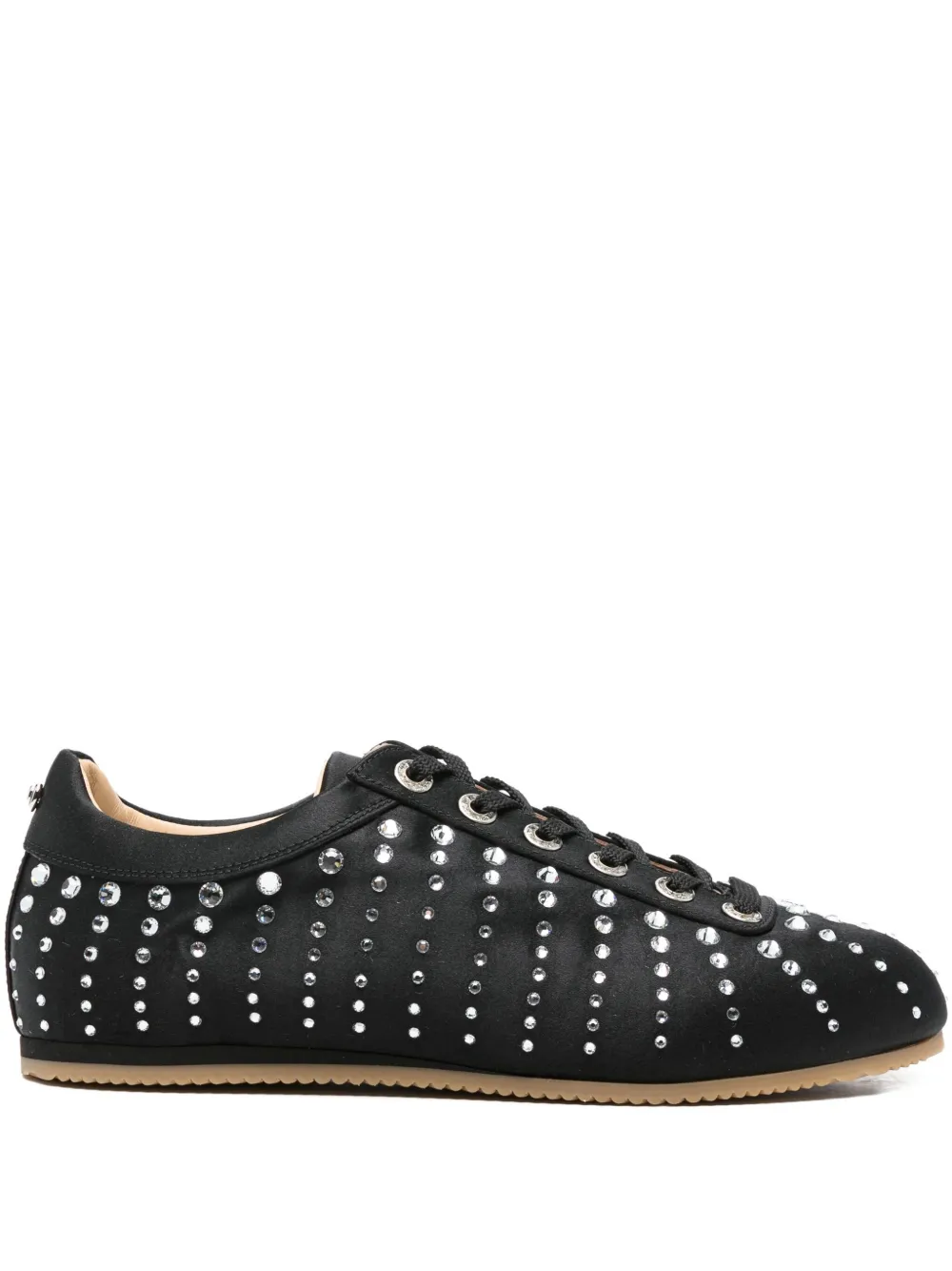 Mach&mach Crystal-embellished Lace-up Sneakers In Black