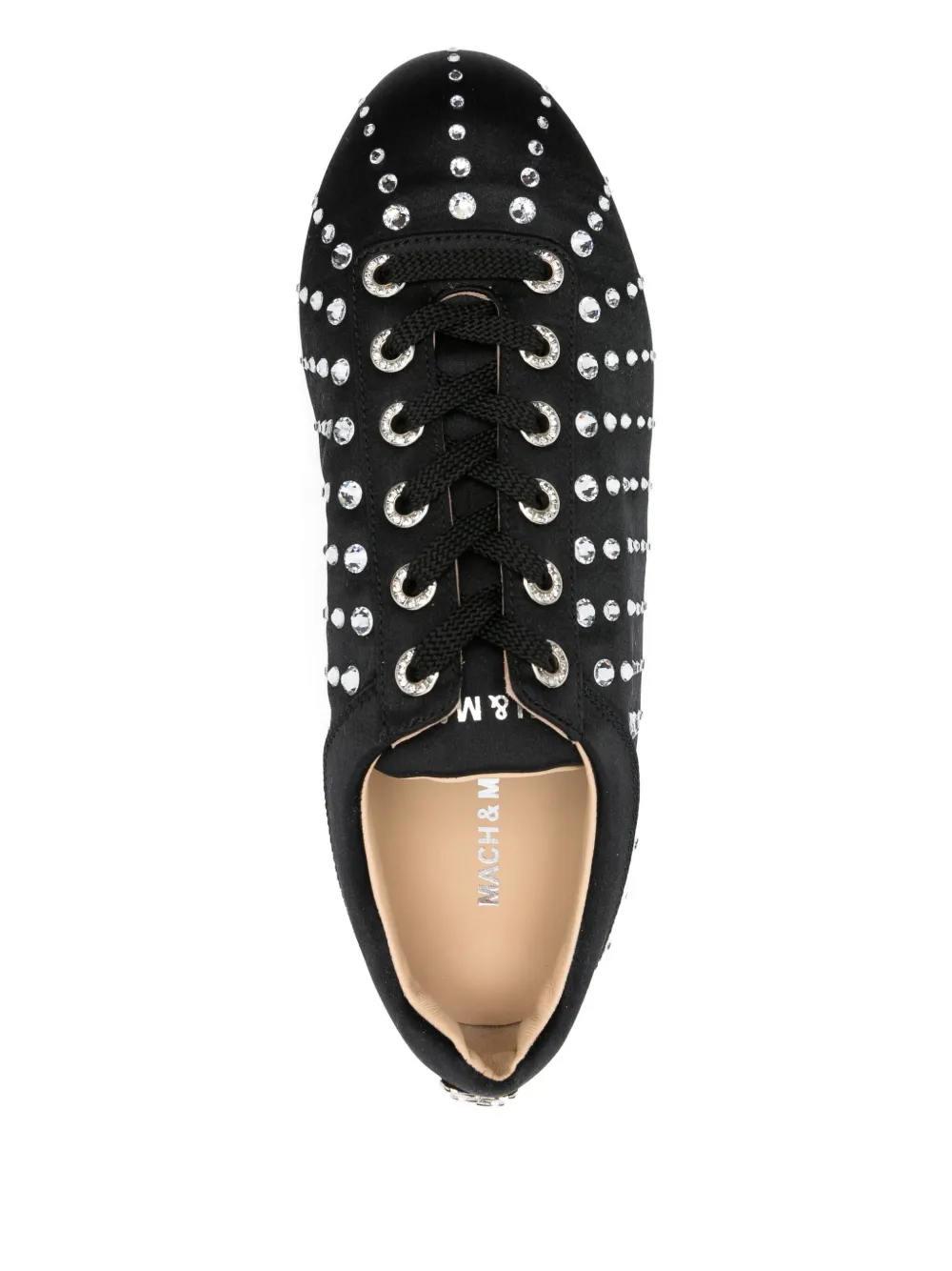 MACH & MACH crystal-embellished lace-up sneakers Black