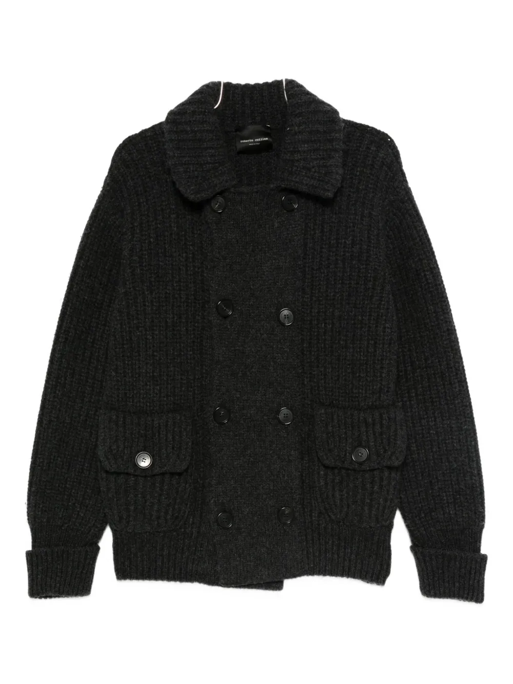 Roberto Collina double-breasted patch-pocket cardigan | Grey | Image 1
