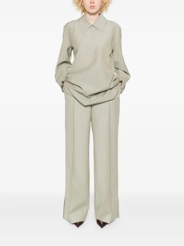 Jil Sander ピンストライプ パンツ | グリーン | FARFETCH JP