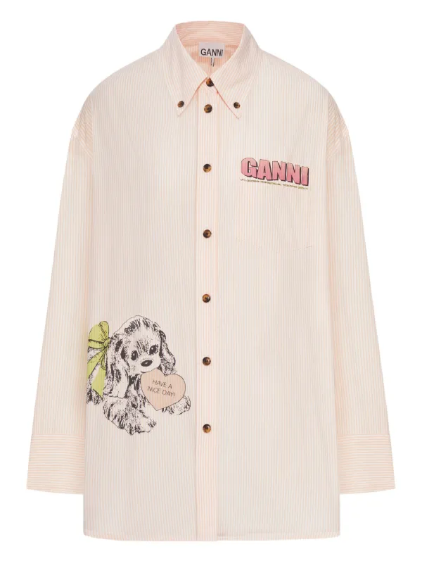GANNI ストライプ シャツ | ニュートラル | FARFETCH JP