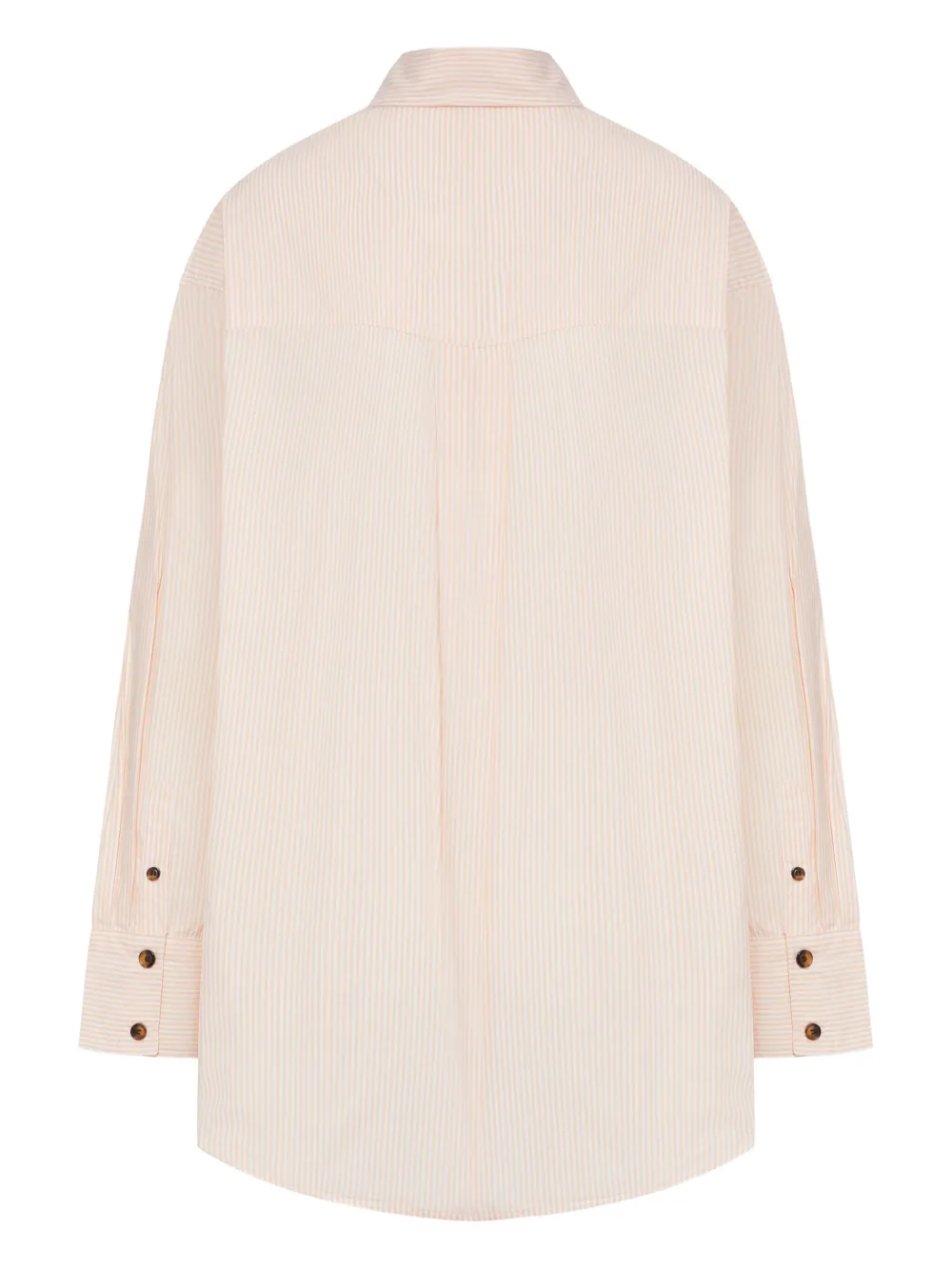 GANNI Gestreepte blouse met hondenprint - Beige