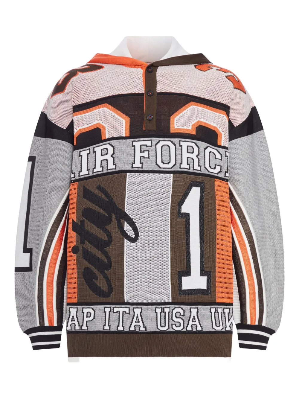 PDF CHANNEL Air Force graphic hoodie - グレー PDF CHANNEL Air Force graphic hoodie - グレー
