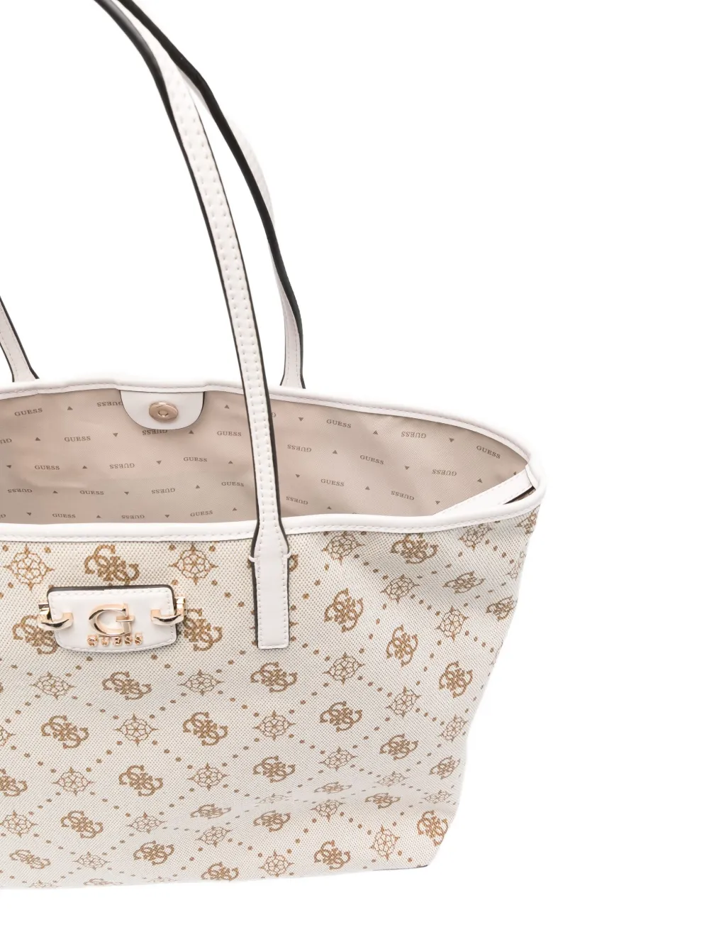 Guess Usa Neda Logo-plaque Tote Bag In Neutral