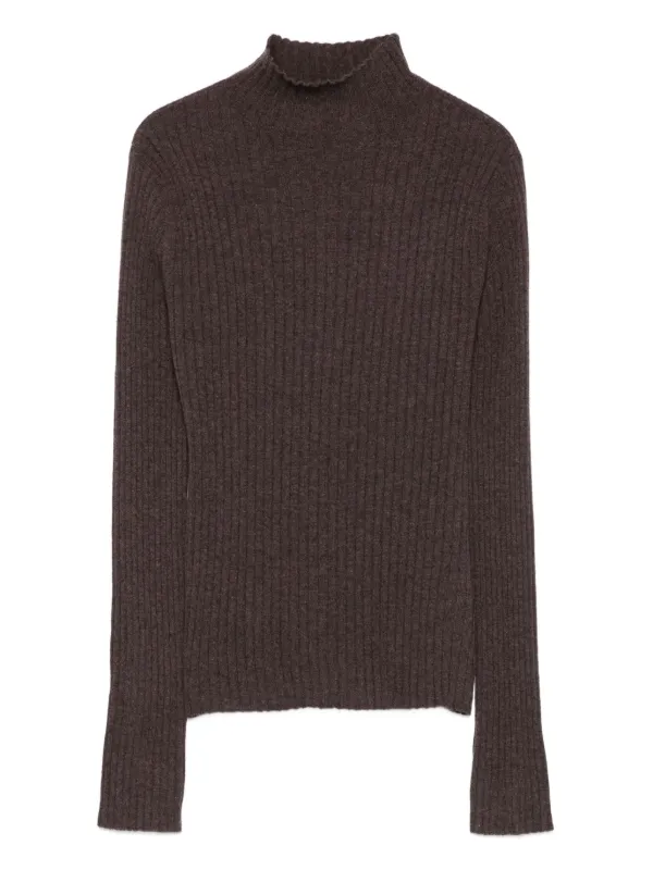 Arch4 Ribbed High-neck Sweater in Brown