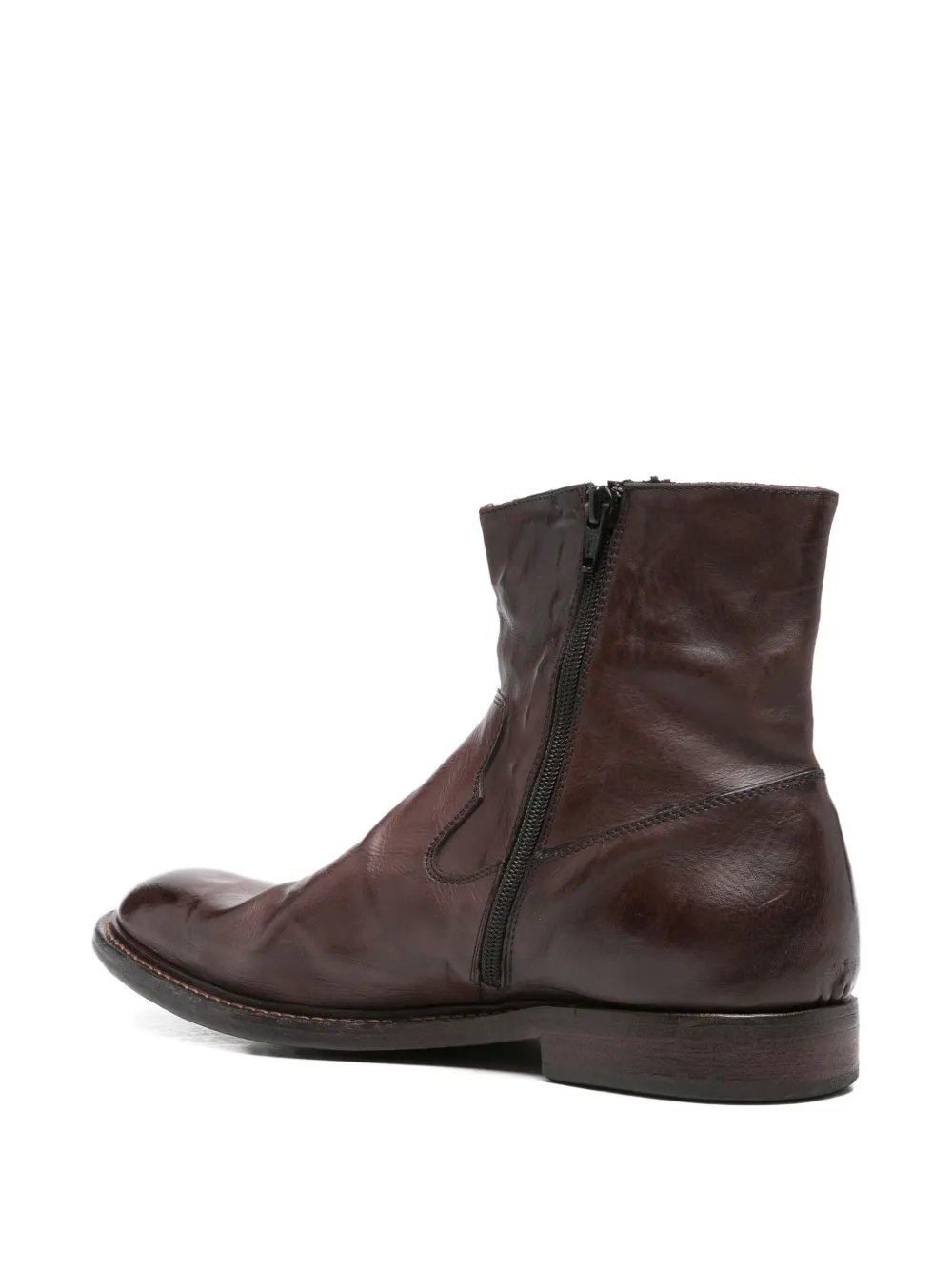Moma zip-detail leather boots Brown