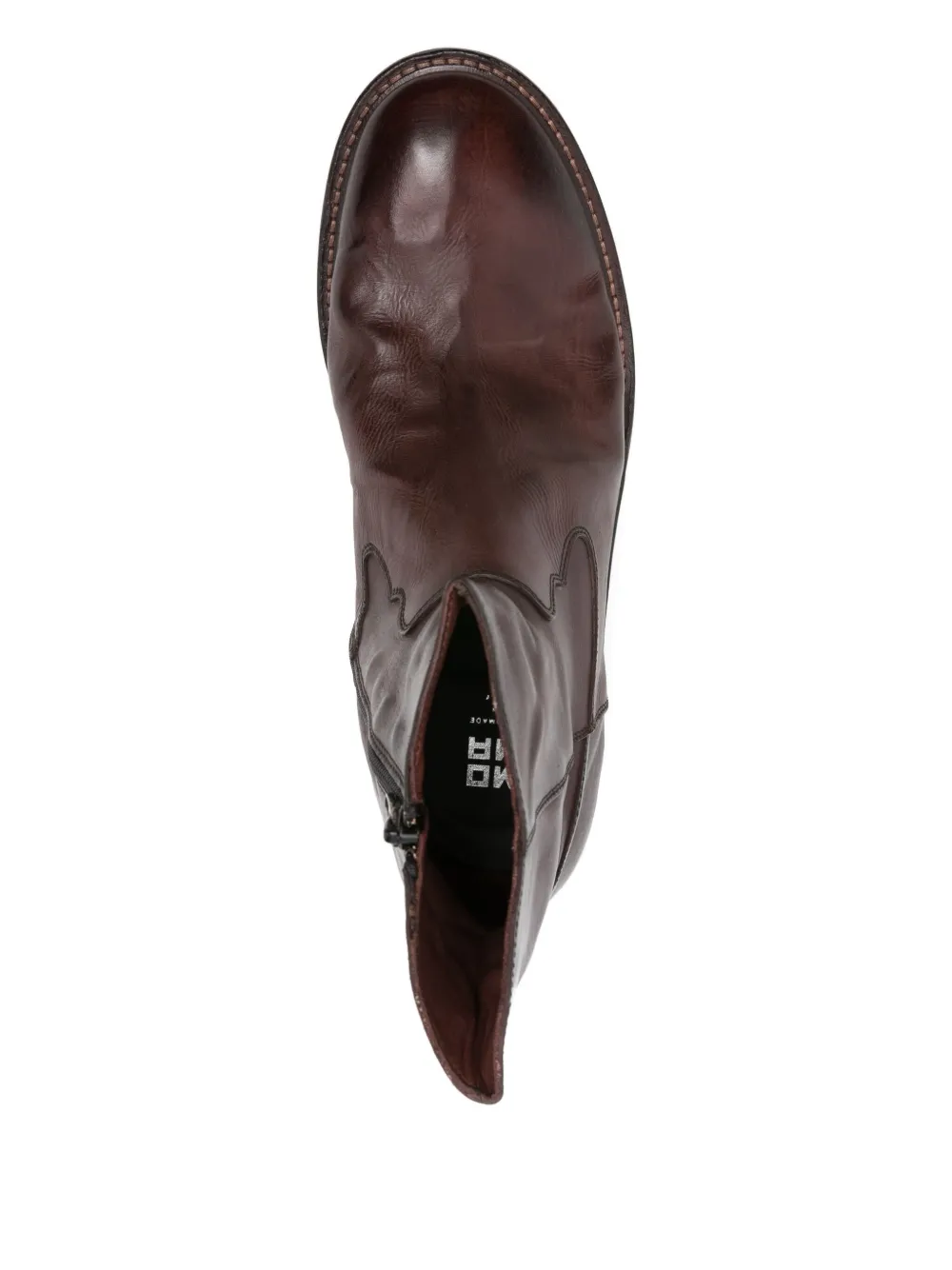 Moma zip-detail leather boots Brown