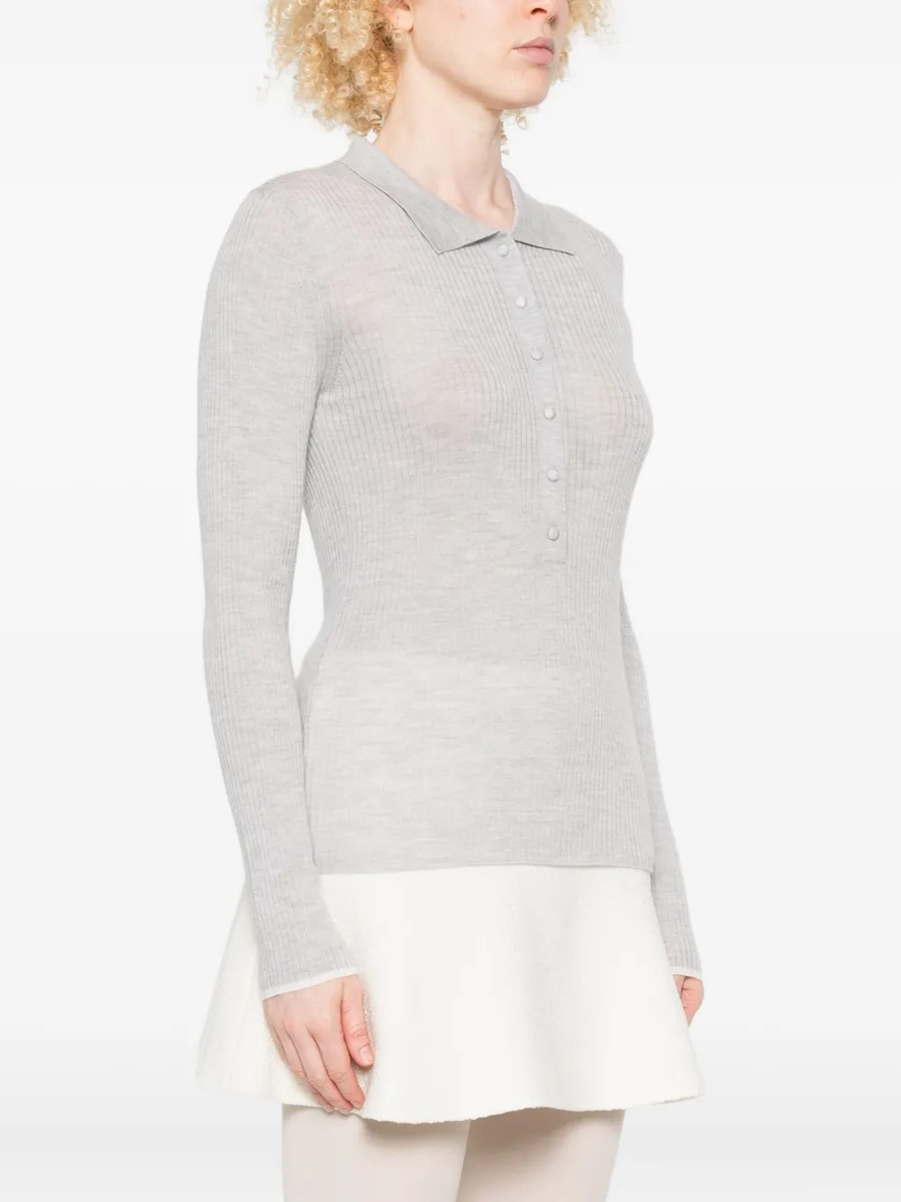 arch4 Geribbelde polotop Grijs