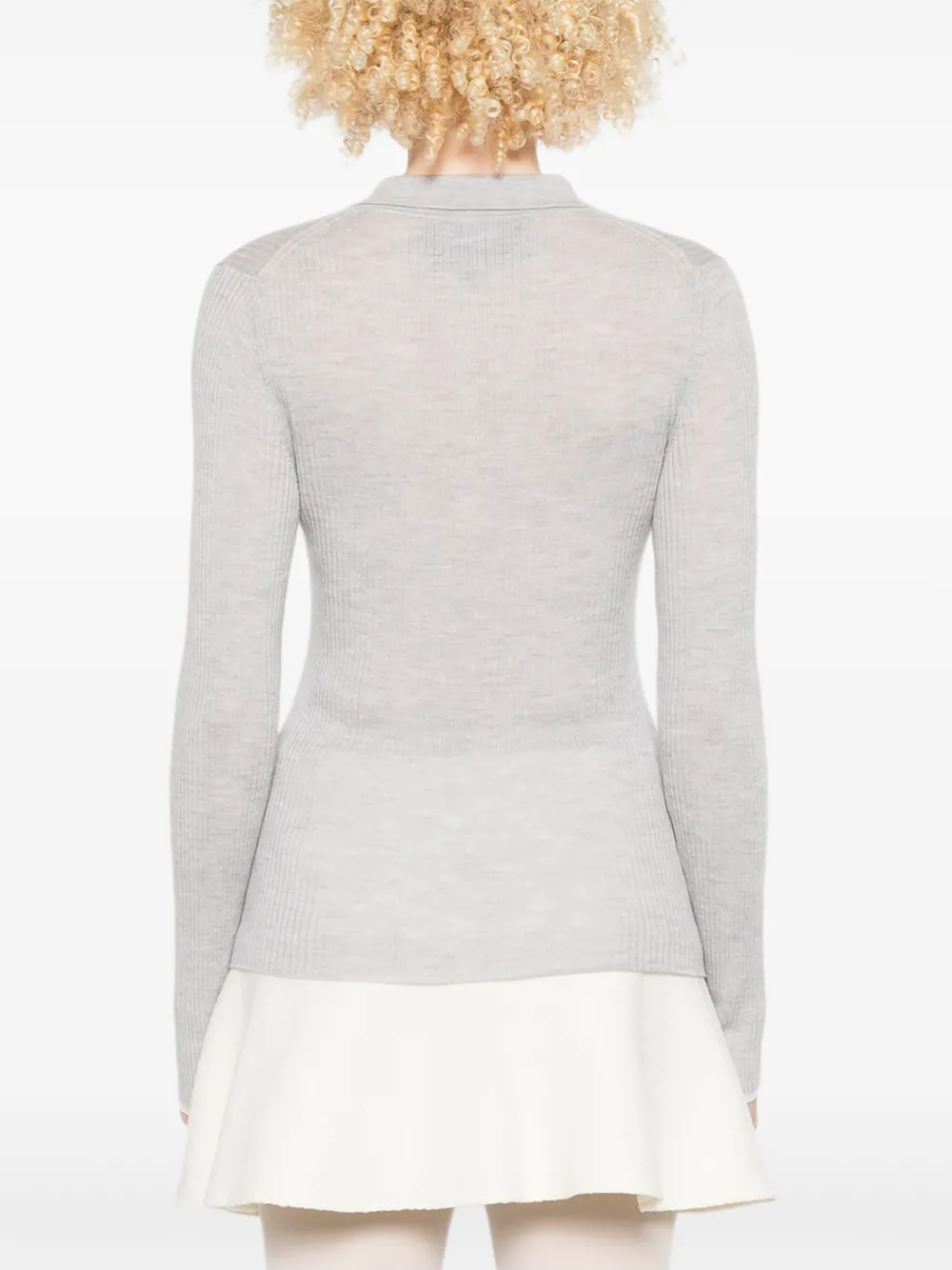 arch4 Geribbelde polotop Grijs