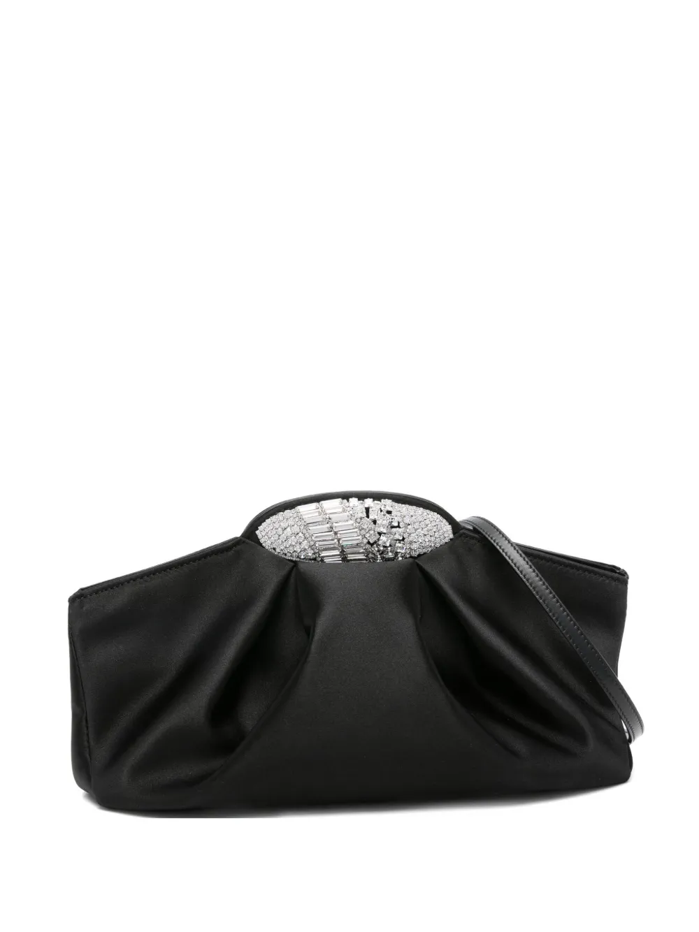 Giuseppe Zanotti Crystal-embellished Silk Clutch In Black