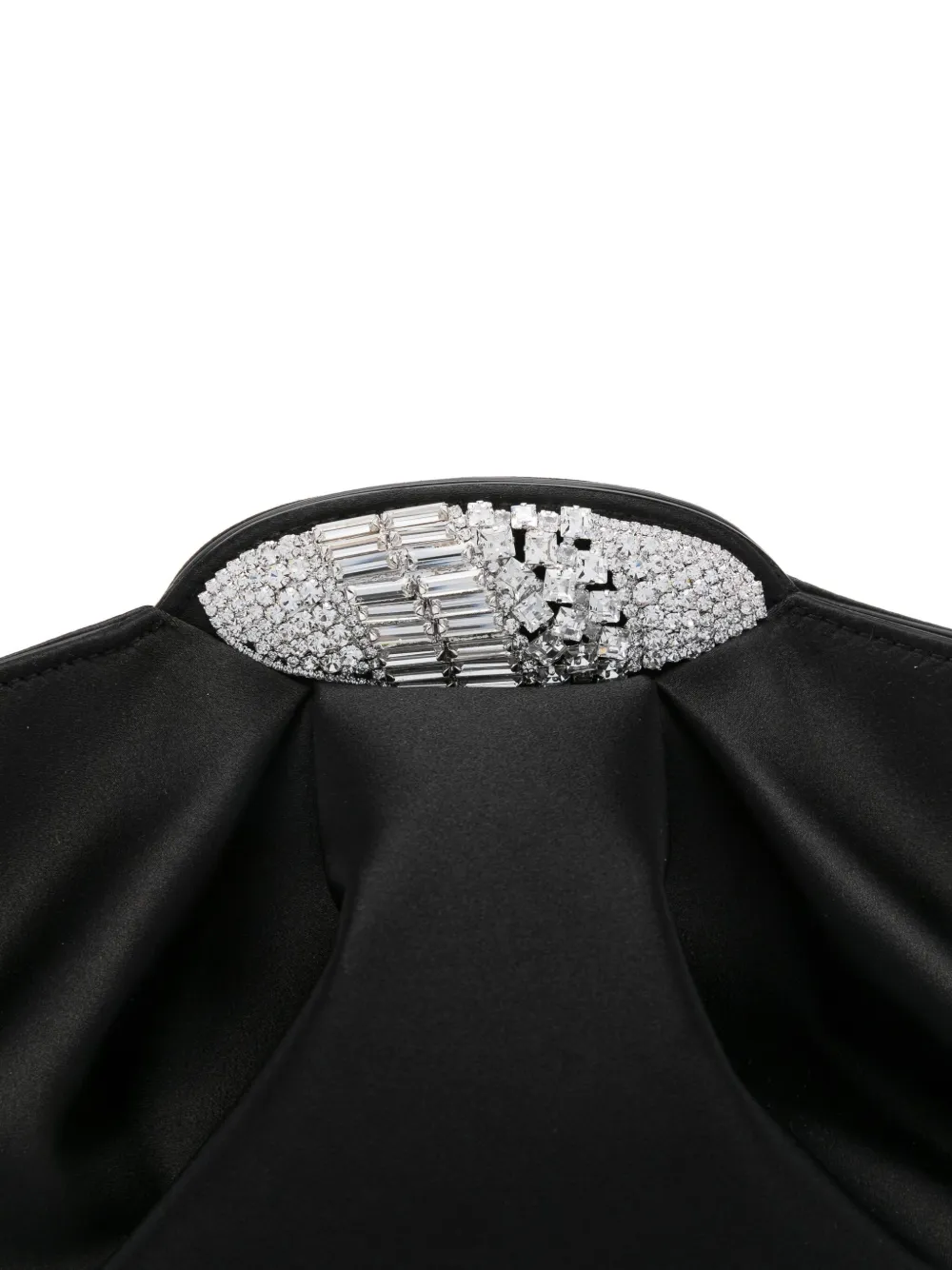 Giuseppe Zanotti Crystal-embellished Silk Clutch In Black