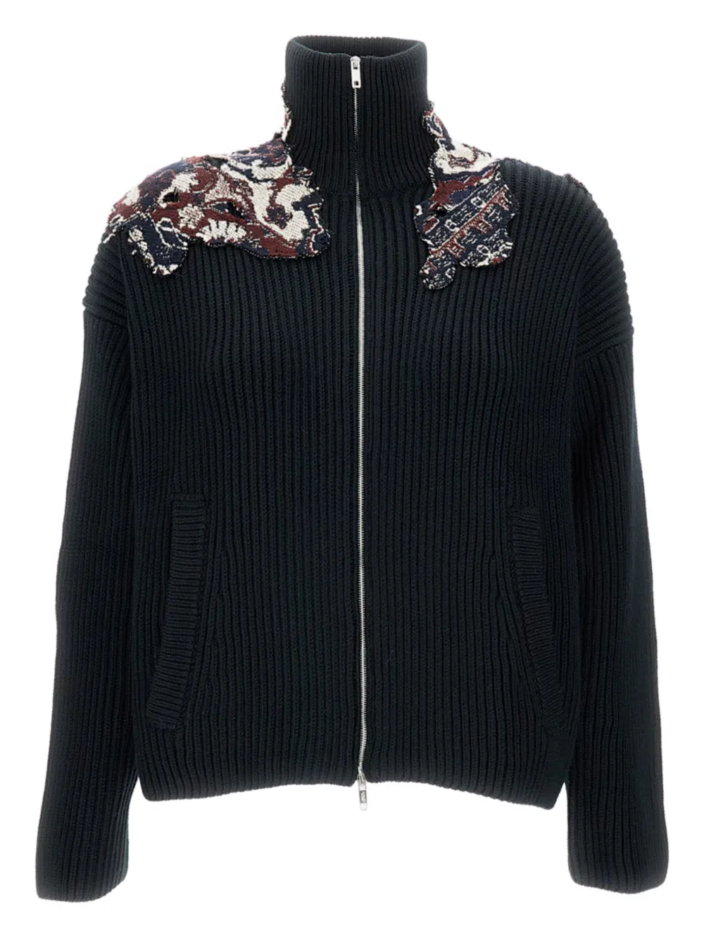 Durazzi Milano ribbed appliqué jacket - ブラック Durazzi Milano ribbed appliqué jacket - ブラック