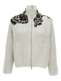 Durazzi Milano appliqué-detail zip-up cardigan - Neutrals