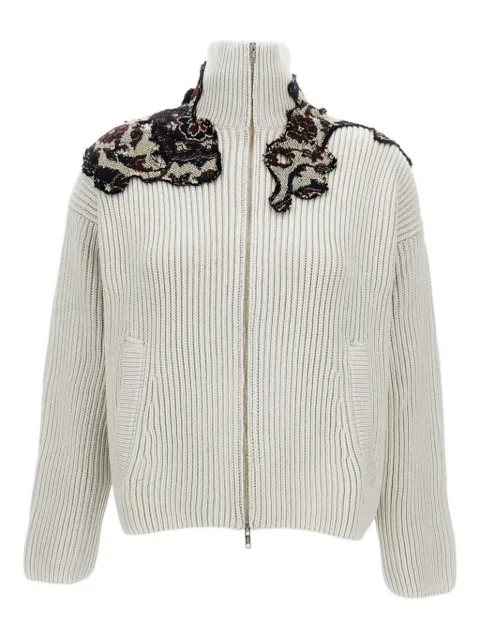 Durazzi Milano  appliqué-detail zip-up cardigan