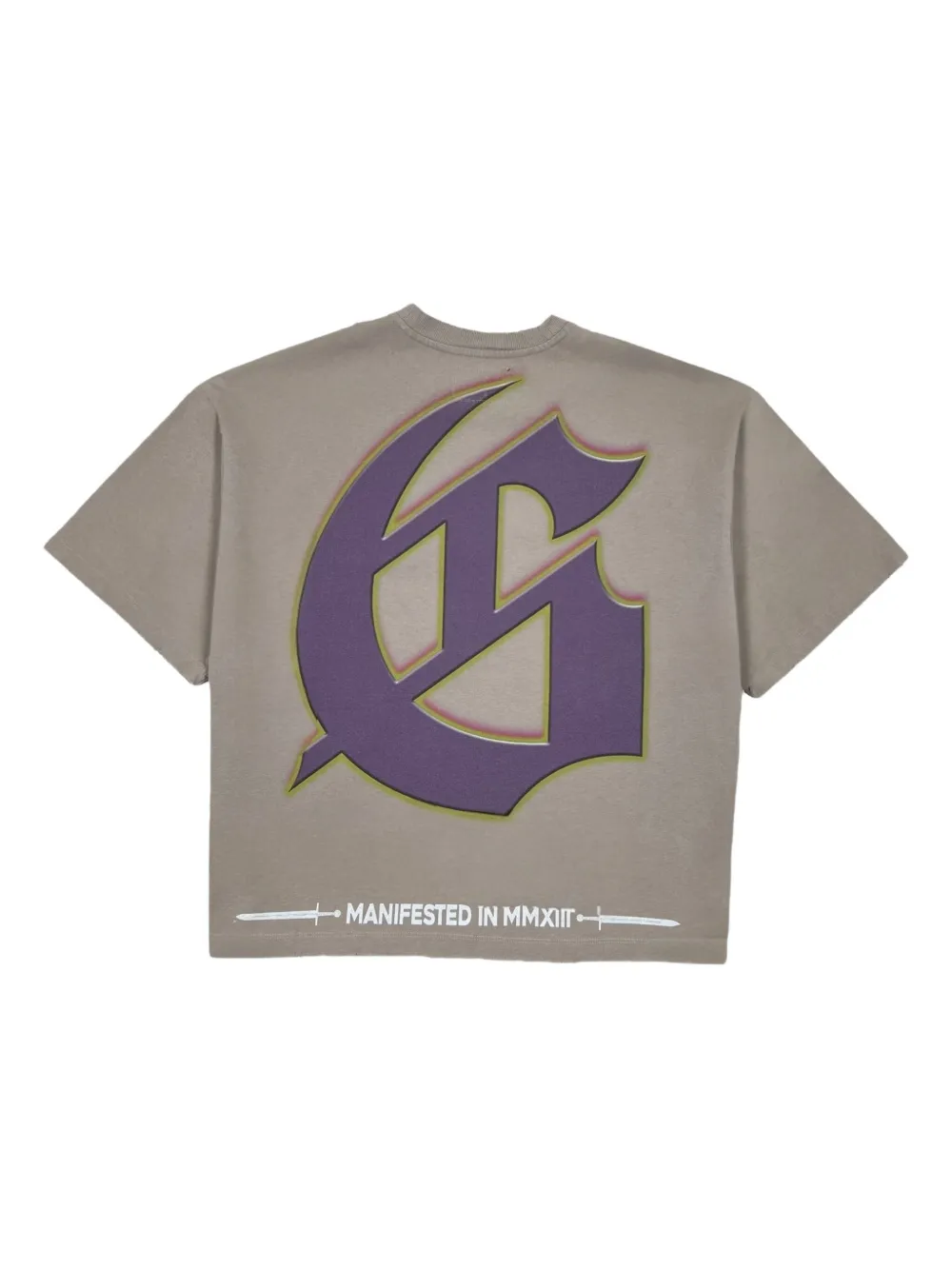 GODSPEED T-shirt met grafische doodskopprint - Grijs