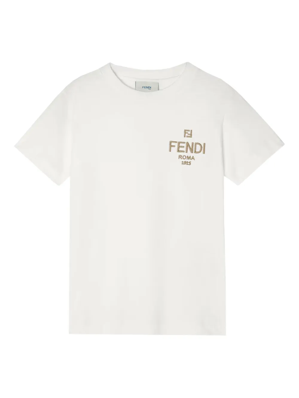 Fendi Kids embroidered-logo T-shirt | White | Image 1
