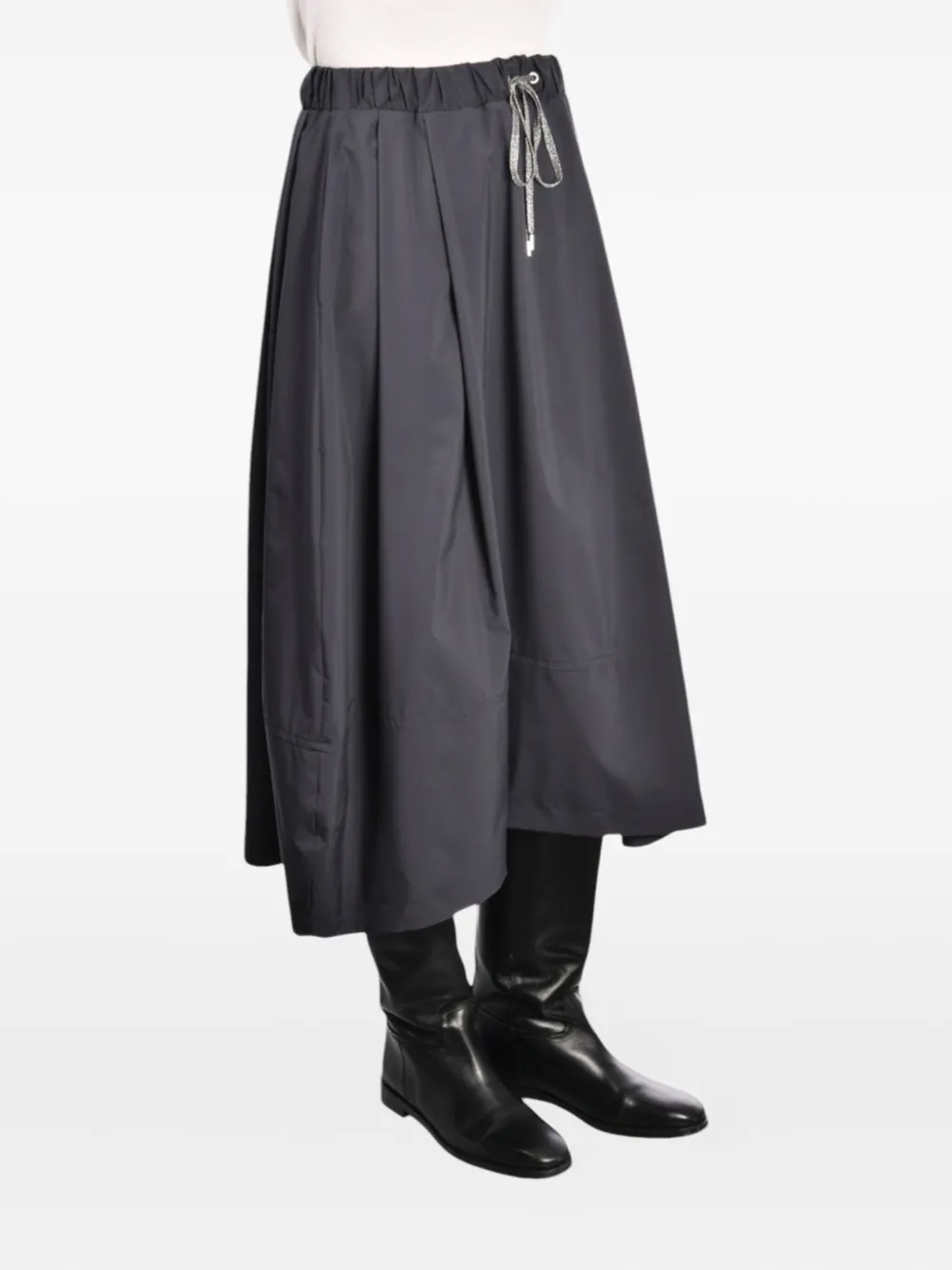 Gran Sasso drawstring pleated midi skirt - Grijs