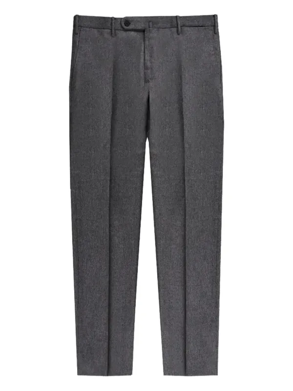 Incotex Pressed-pleat Wool Trousers in Grey