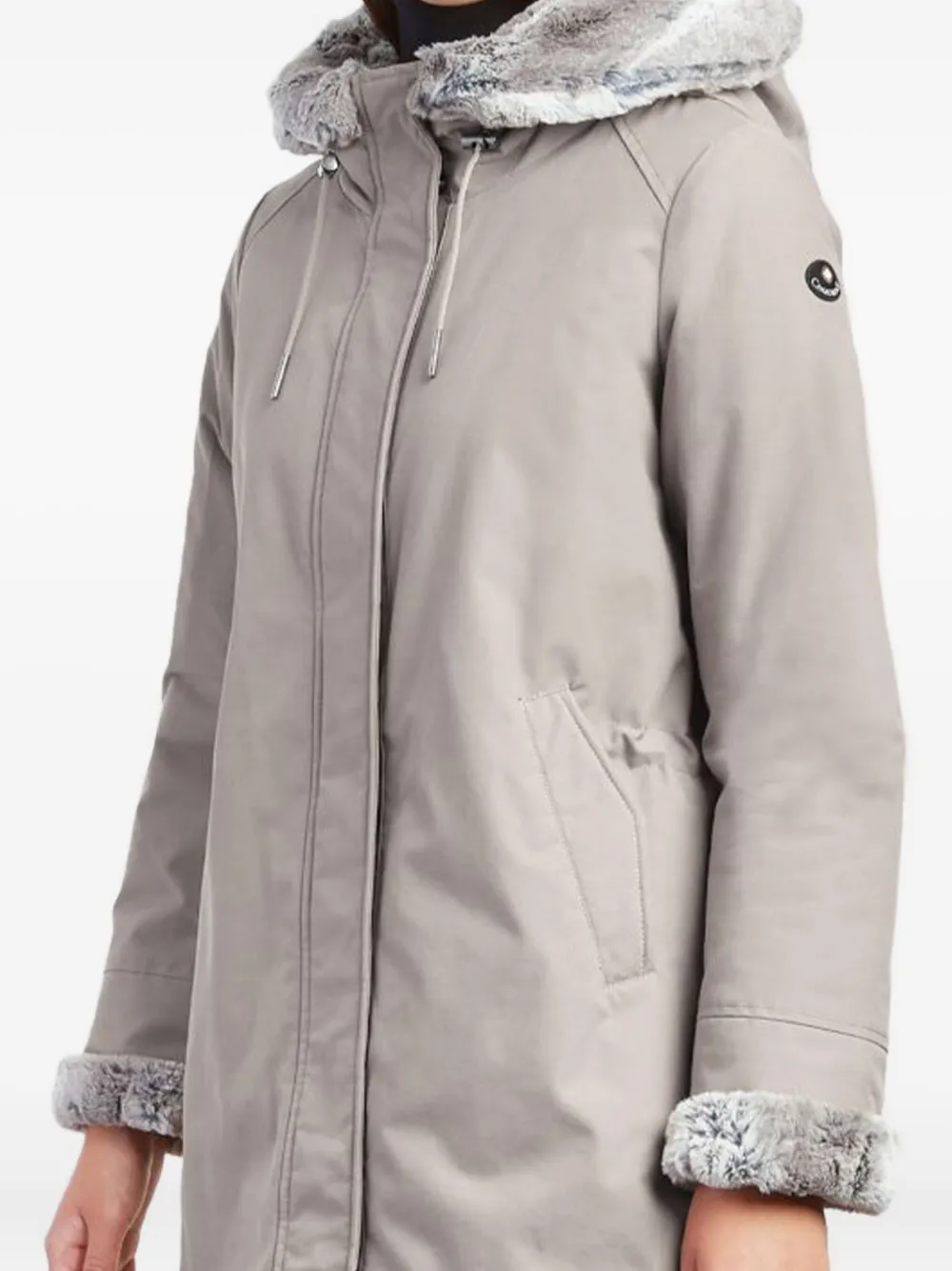 Canadiens faux-fur-trimmed hooded coat | Grey | Image 1