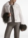 PHO FIRENZE fur-trimmed button jacket - White