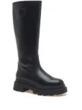Blauer leather platform knee-high boots - Black