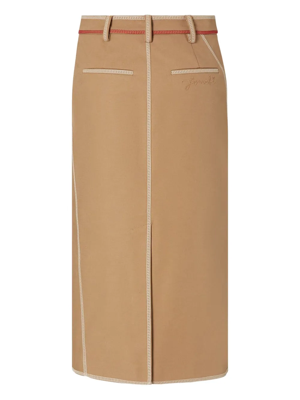 FENDI contrast-stitch skirt - Bruin