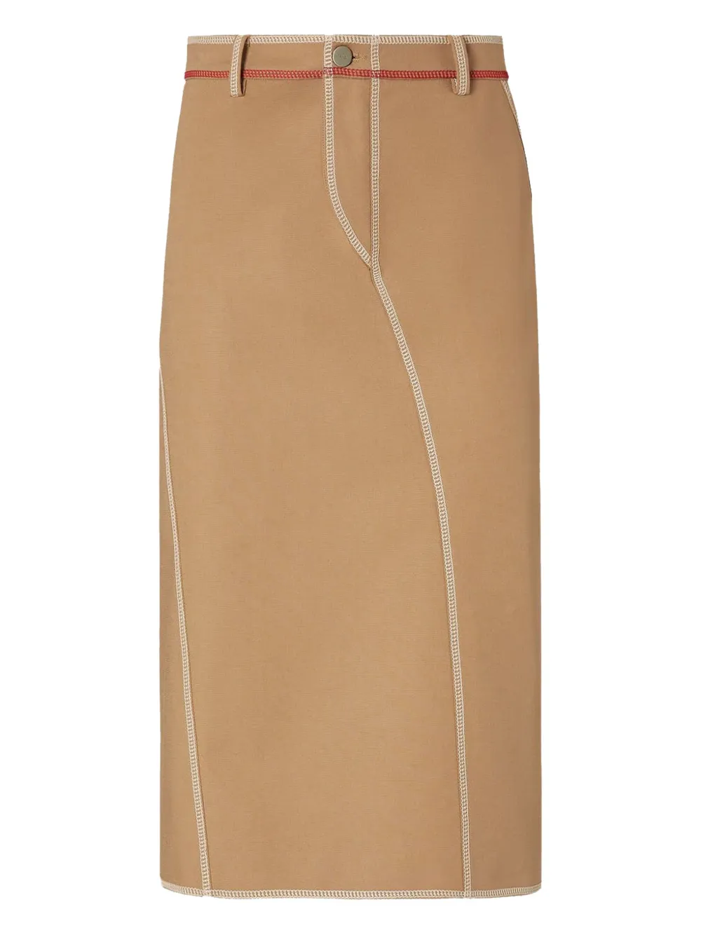 FENDI contrast-stitch skirt - ブラウン FENDI contrast-stitch skirt - ブラウン